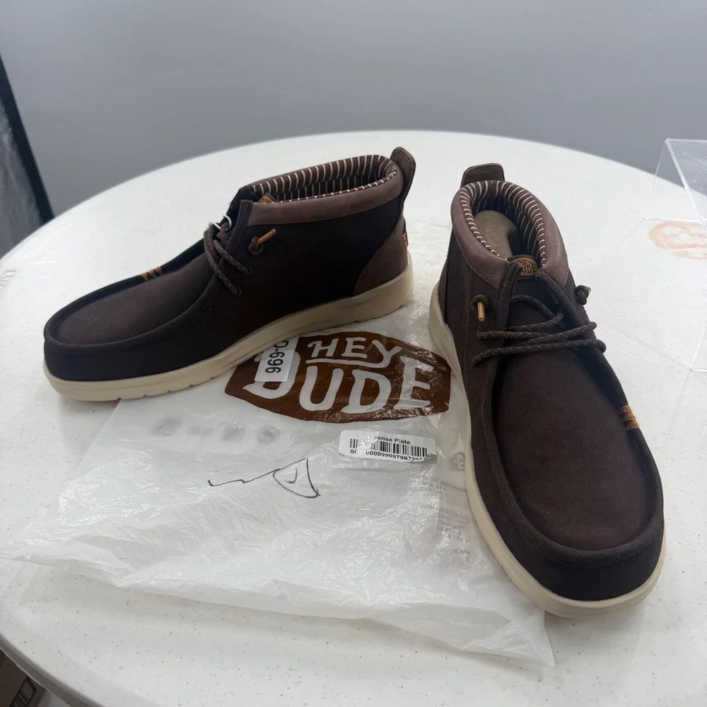 Hey Dude Wally Mid Gripr Classic Mole Brown Mens Shoes 42051-2IV Size 10